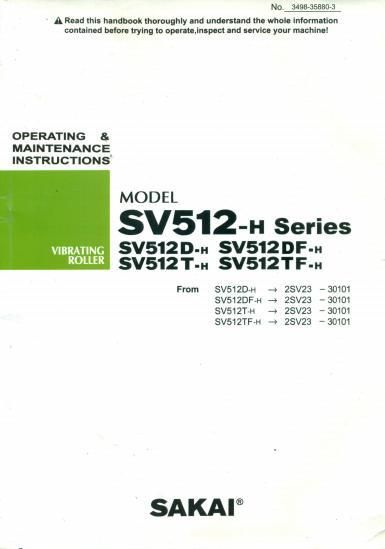 Operating & Maintenance Instructions Vibrating Roller SV512D-H Series