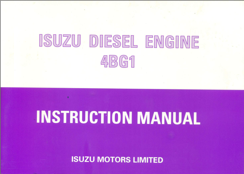 Isuzu Diesel Engine 4BG1 Instruction Manual