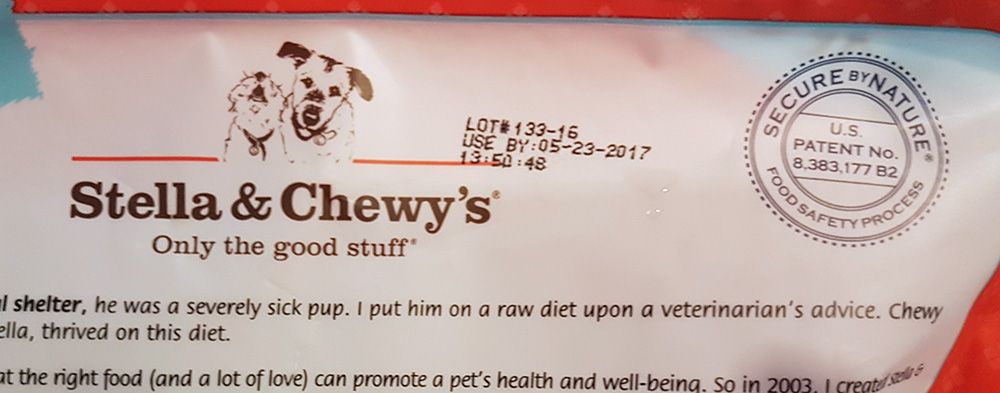 stella & chewy's freeze dried raw dog food lot number