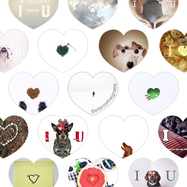 dogs and hearts - double tap interactivegrams on instagram