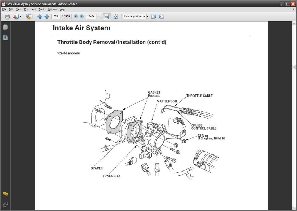 How to replace the TPS Honda Odyssey Forum