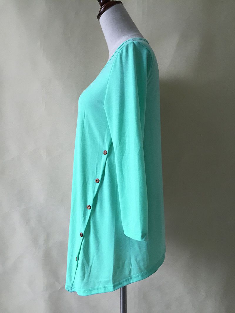 New Loose Women 3/4 Sleeve Pullover Casual Tops Irregular T Shirt Dress Blouse | eBay