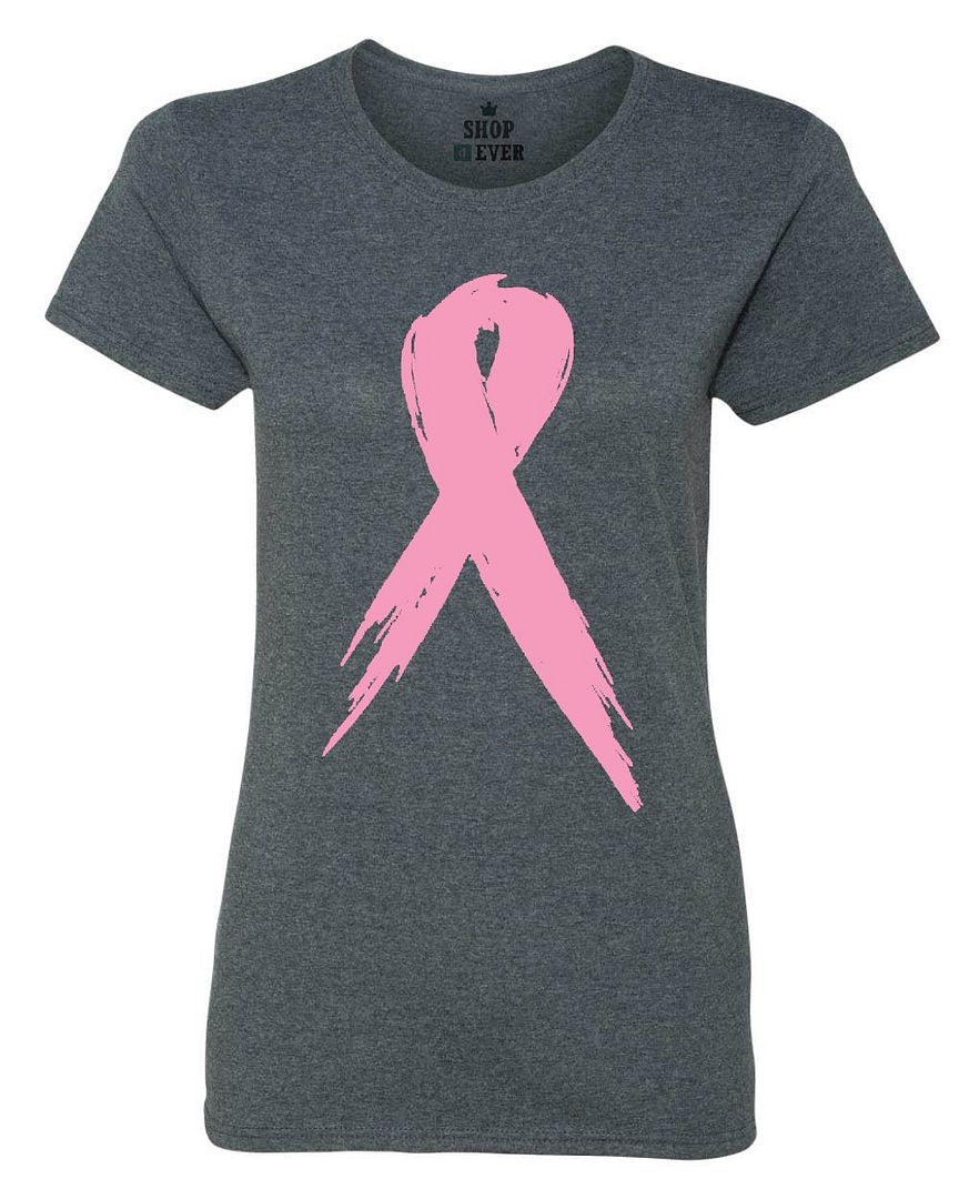 Pink Ribbon Women's T-shirt Breast Cancer Awareness Hope Survivor 