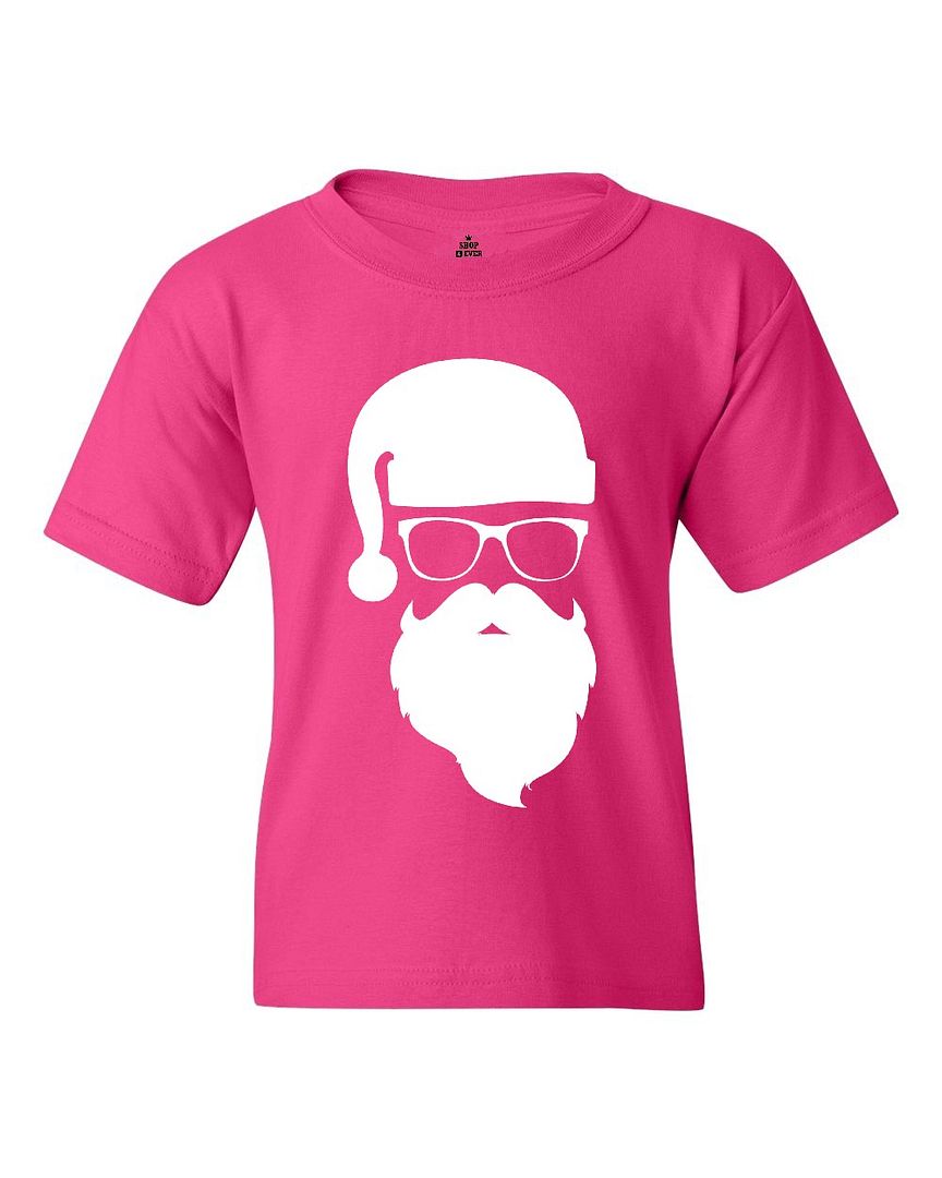 Santa Claus with Sunglasses Youth's T-Shirt Funny Christmas Xmas Holiday Shirts - Picture 6 of 10