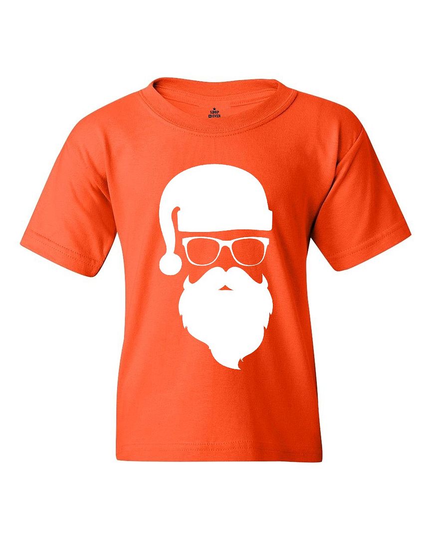 Santa Claus with Sunglasses Youth's T-Shirt Funny Christmas Xmas Holiday Shirts - Picture 8 of 10