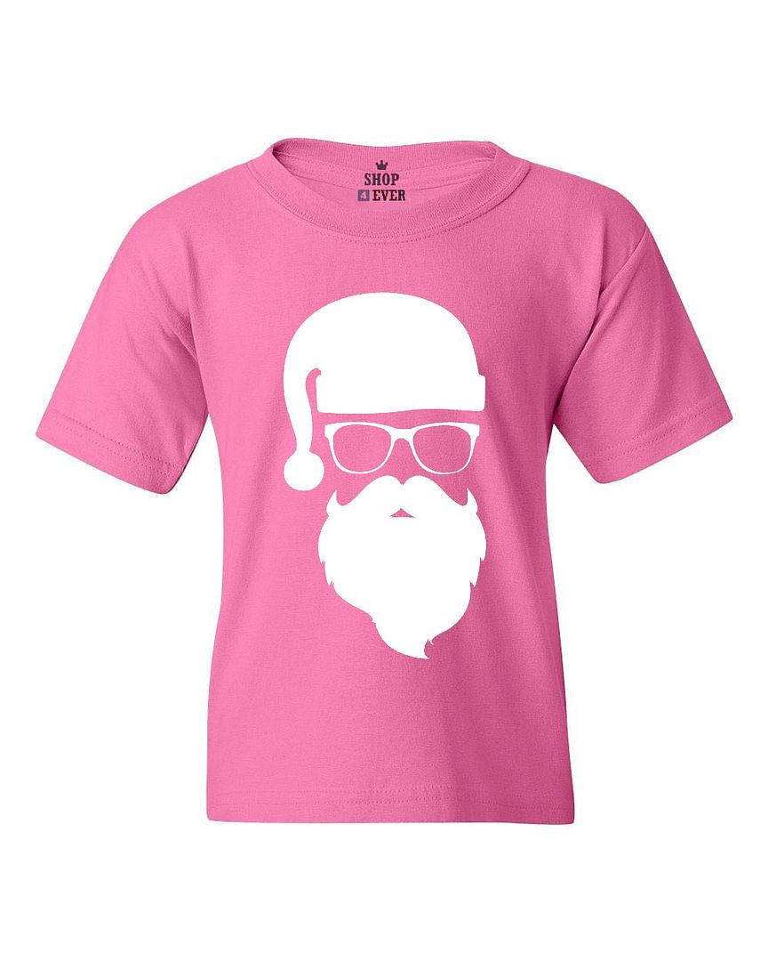 Santa Claus with Sunglasses Youth's T-Shirt Funny Christmas Xmas Holiday Shirts - Picture 3 of 10