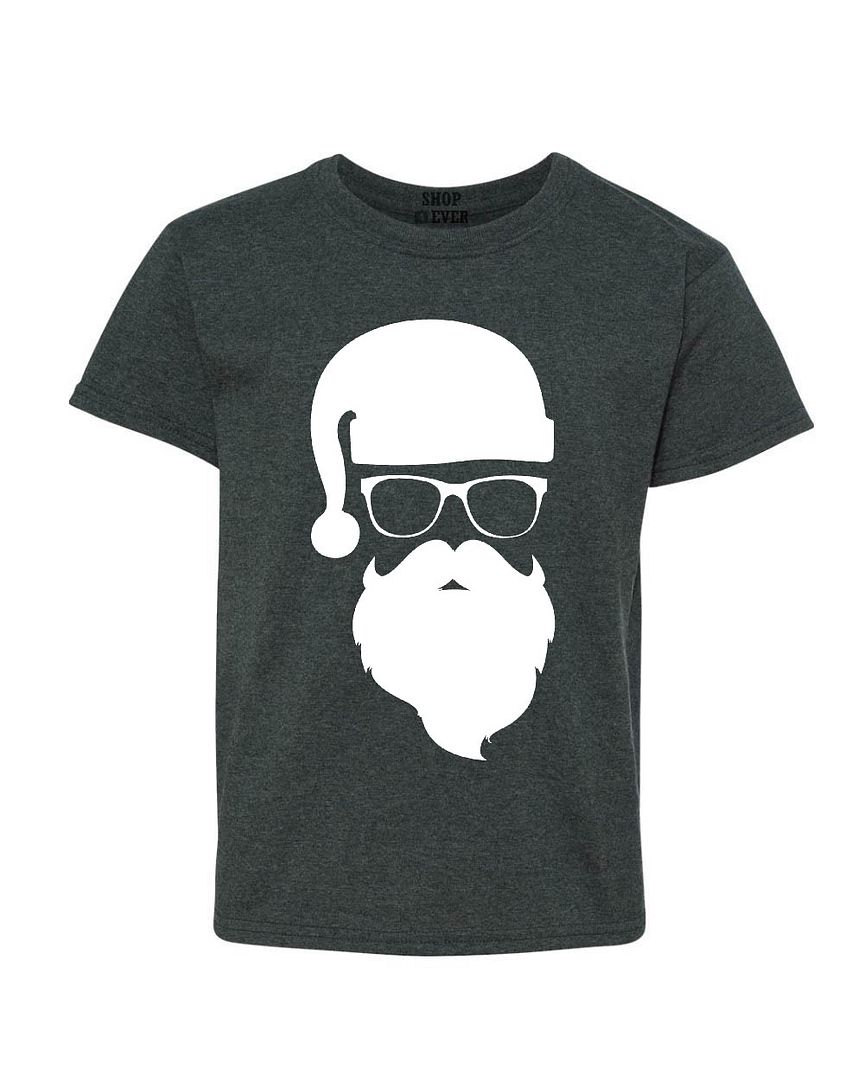 Santa Claus with Sunglasses Youth's T-Shirt Funny Christmas Xmas Holiday Shirts - Picture 5 of 10