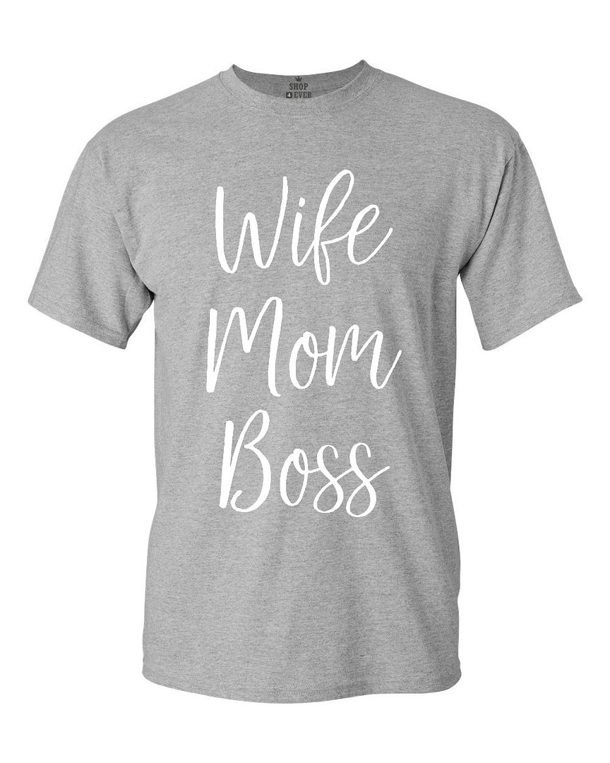 Wife Mom Boss T-shirt Mother's Day Mum Life New Mama Empower For Wife Fun Shirts - Picture 15 of 15