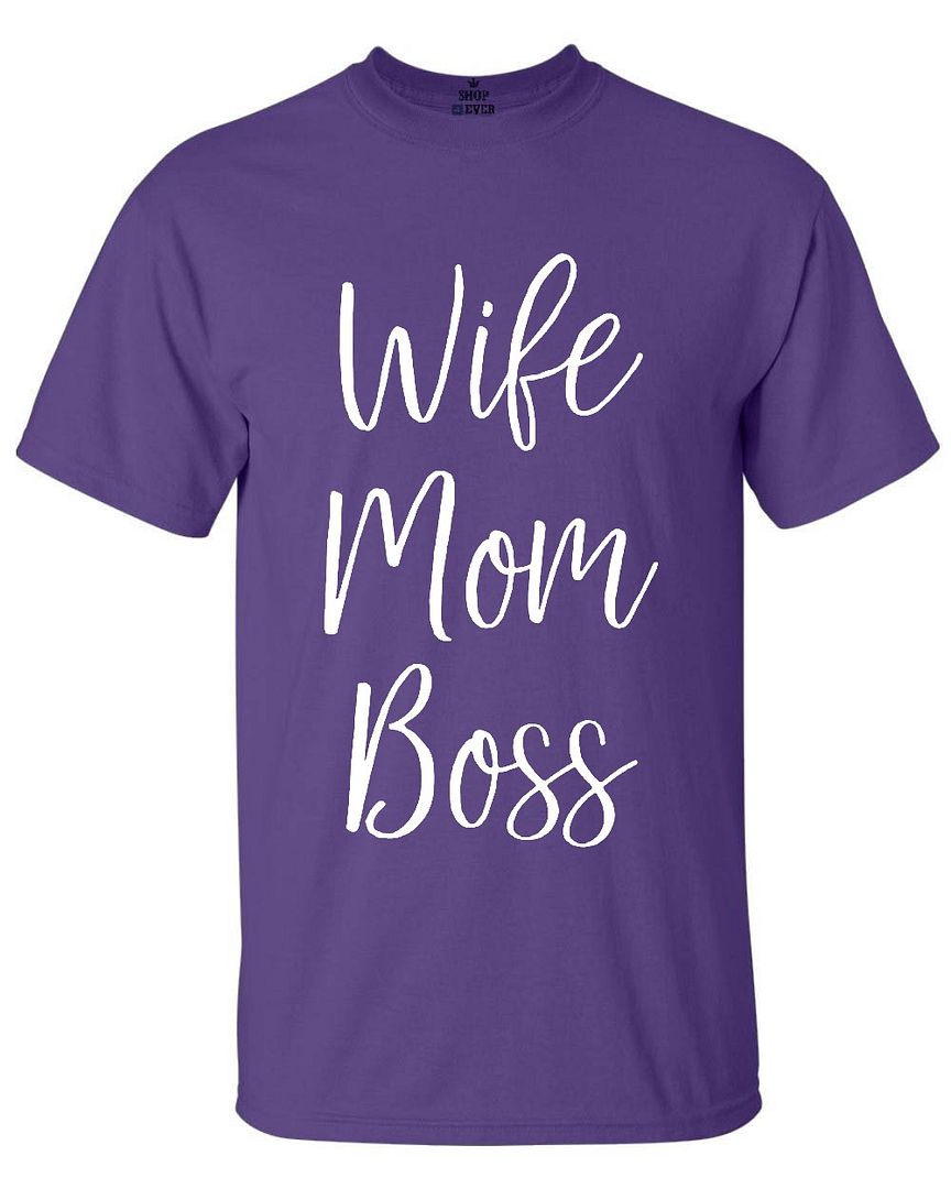 Wife Mom Boss T-shirt Mother's Day Mum Life New Mama Empower For Wife Fun Shirts - Picture 12 of 15