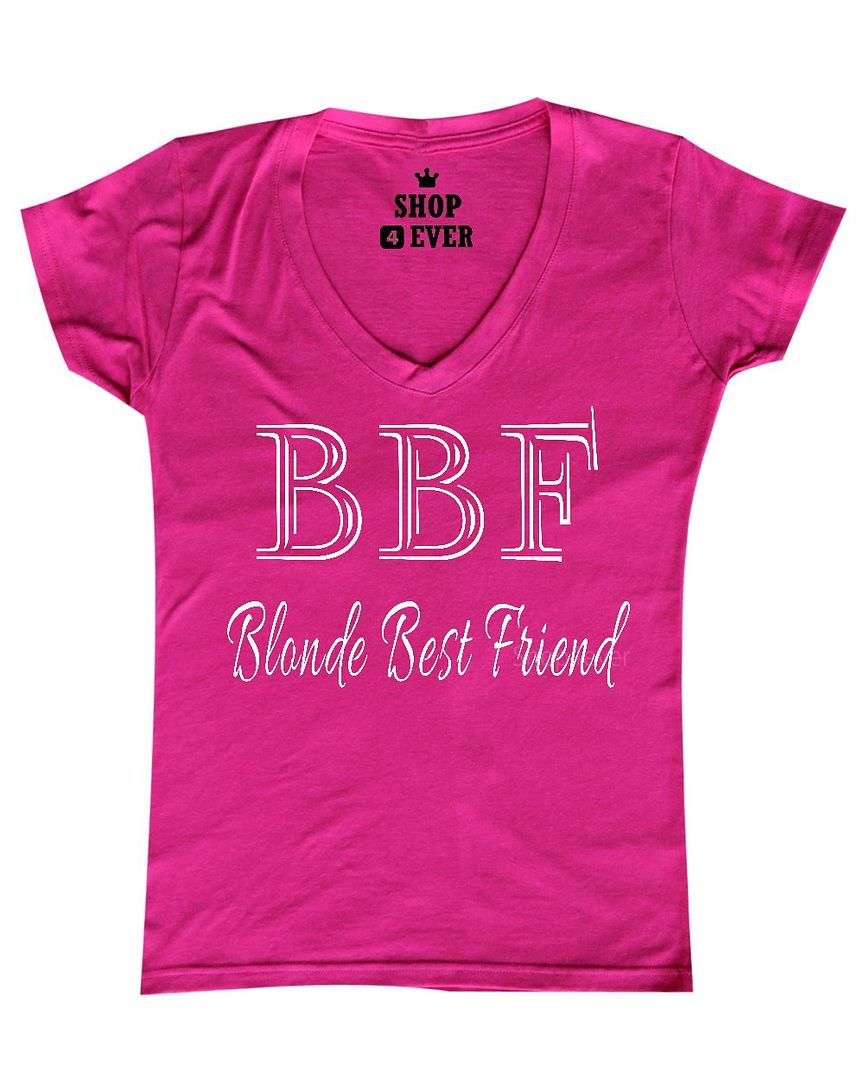 Bbf Blonde Best Friend Womens V Neck T Shirt Funny Matching Best Friends Tee Ebay