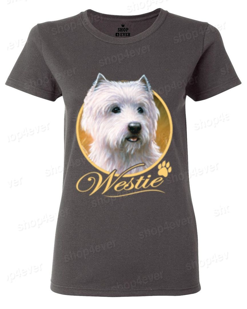 Westie White Terrier Dog Women's TShirt Paw Print Animal Lover Shirts