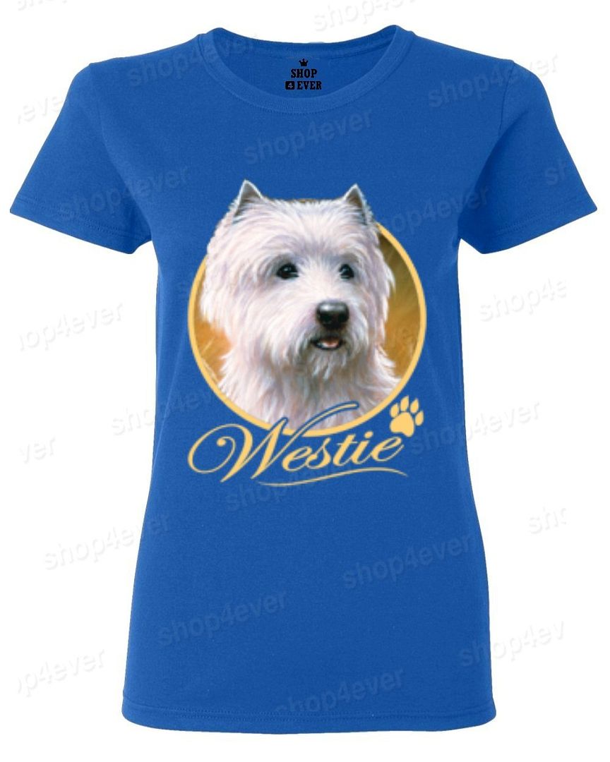 Westie White Terrier Dog Women's TShirt Paw Print Animal Lover Shirts