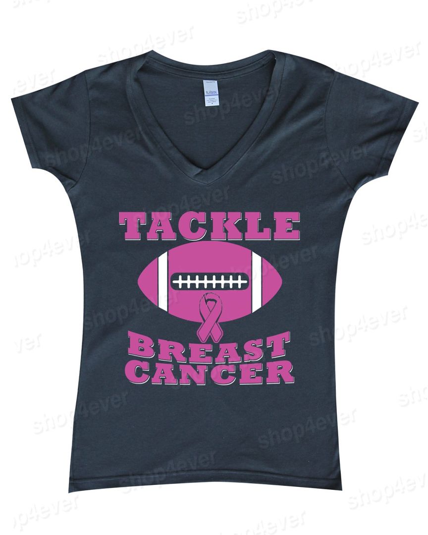 Tackle Breast Cancer Womens V Neck T Shirt Pink Awareness with Fantastic Breast Cancer Clothing And Accessories – Perfect Image Reference