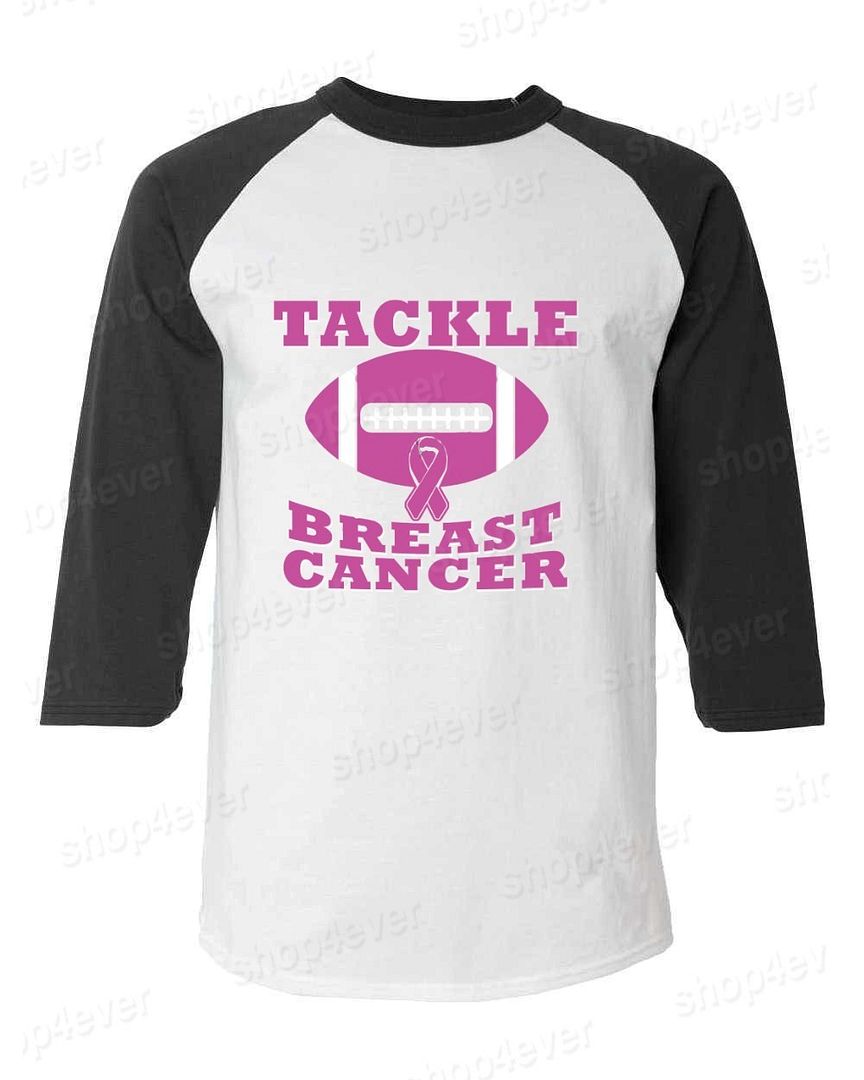 Tackle Breast Cancer Raglan Baseball Pink Awareness ...