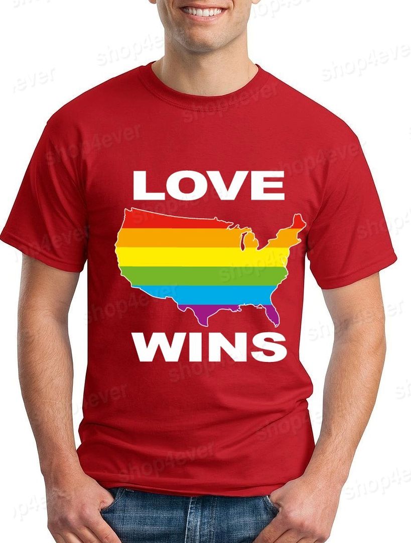 Love Wins Usa Rainbow T Shirt Gay Pride Equal Rights Shirts Ebay