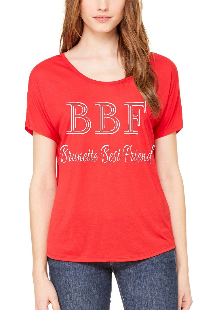 Bbf Brunette Best Friend Women`s Slouchy T Shirt Funny Matching Best Friend Tee Ebay 