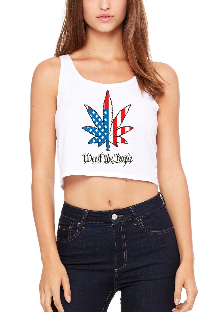 Weed The People 420 Ladies Crop Tank Top USA Flag 4th of July Patriotic Shirt eBay