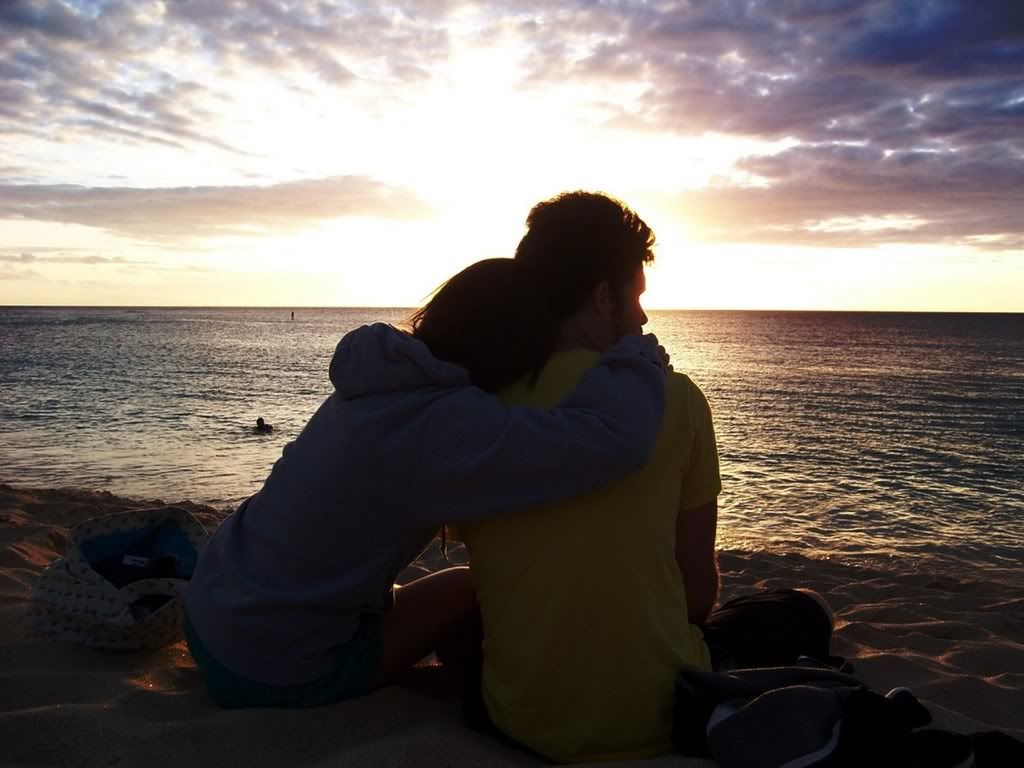 young love at sunset