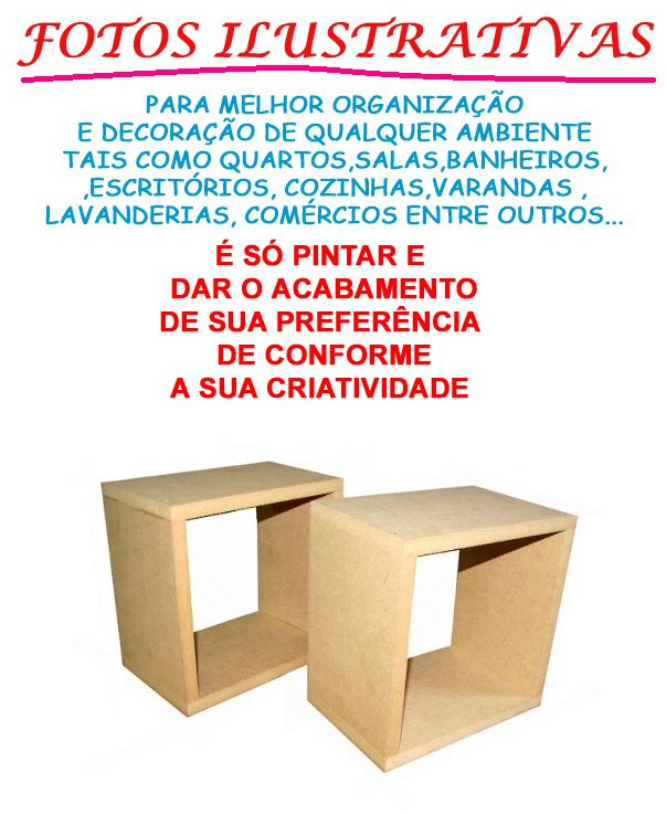 Kit 6 Nichos Crú 30x30x15 Atacado 100%mdf 15mm p Artesanato R$ 68,99 em Mercado Livre Artesanato Reciclavel Com Cd ~ Kit 6 Nichos Crú 30x30x15 Atacado 100%mdf 15mm p Artesanato R$ 68,99 em Mercado Livre