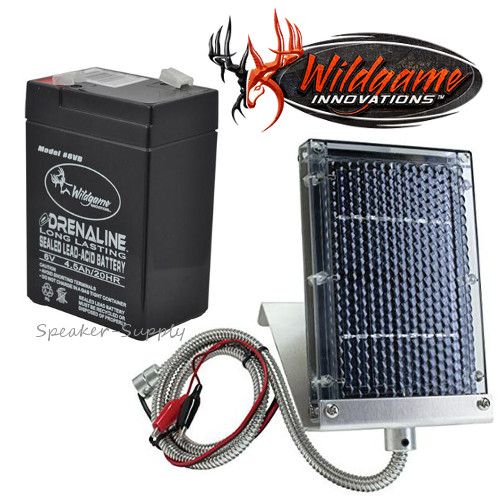 Wildgame 6 Volt Battery + Solar Panel for Deer Feeder Quick Set 225 270