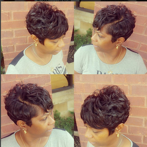 Curly Pixie cut by Stacy J Reed