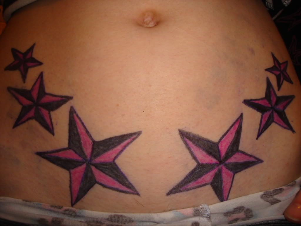 Detail Star Tattoos on Hip