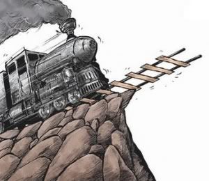 Train off cliff