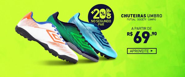 Chuteiras Umbro a partir de R$69,90