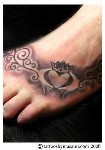 black and white tattoo sleeve designs Life and Death foot tattoo claddagh_foot_tattoo.jpg tattoo idea