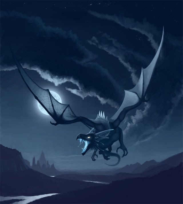 dragon in night