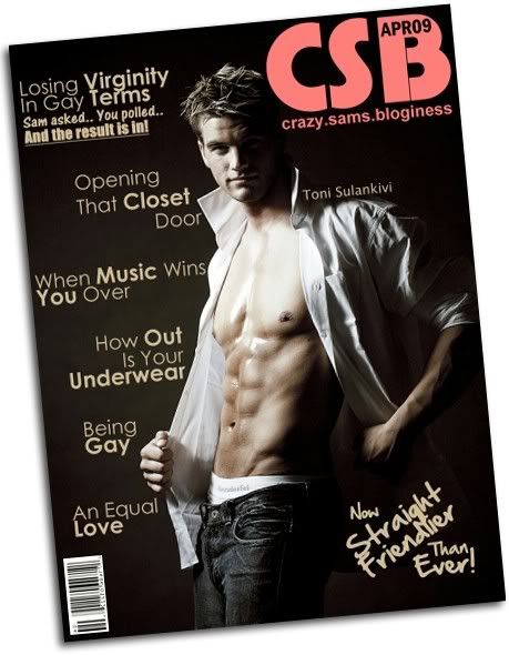 Crazy Sam's Bloginess: CSB April 09 Mock-up Magazine Cover Toni Sulankivi