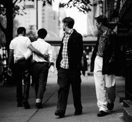 [Image] Crazy Sam's Bloginess: Gay couple walking down sidewalk