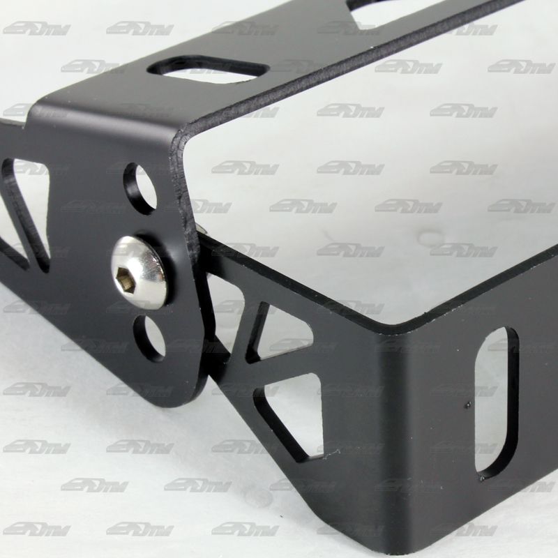 JDM Black Brushed Aluminum Front Adjustable Tilt License Plate Bracket