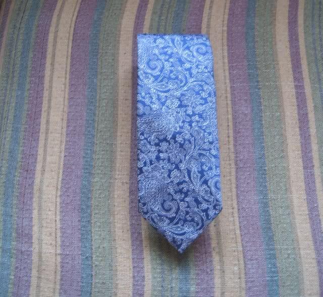 purple paisley tie. Blue/White paisley Tie: