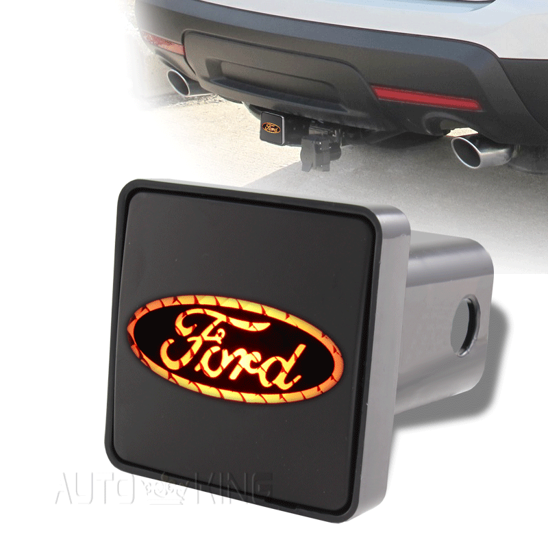 Lighted ford receiver cover
