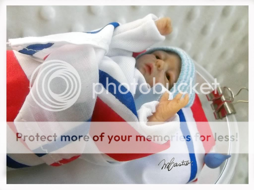 Polymer Clay Baby OOAK Miniature Babies Sculpt OOAK with Hospital Bassinet