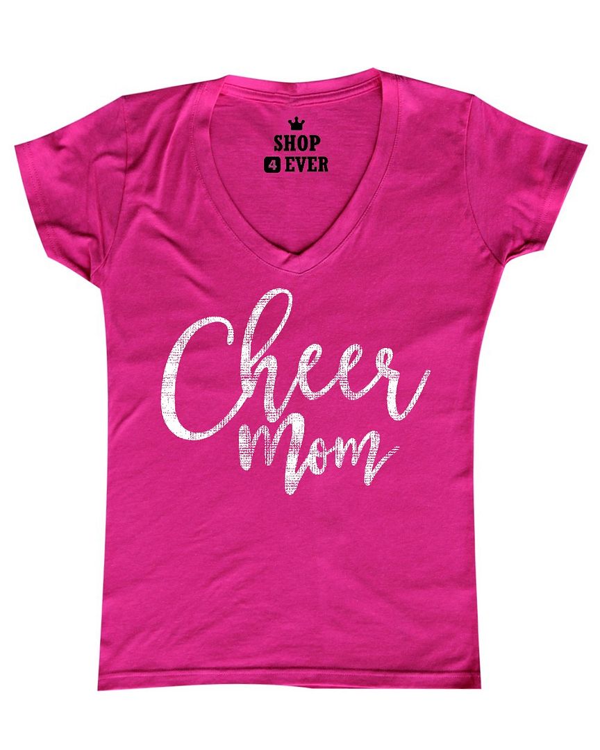 Cheer Mom Women's V-Neck T-shirt Mother's Day Gift birthday ...