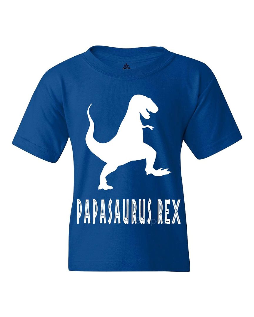 Papasaurus Rex Youth's T-Shirt Funny Father's Day Family Love Dad Shirts