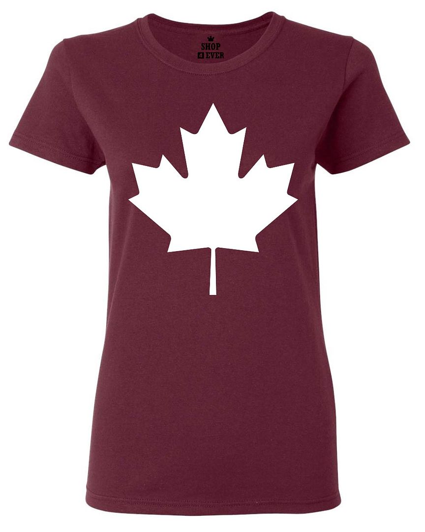 Canada White Maple Leaf Women's T-Shirt Canadian Flag Shirts | eBay