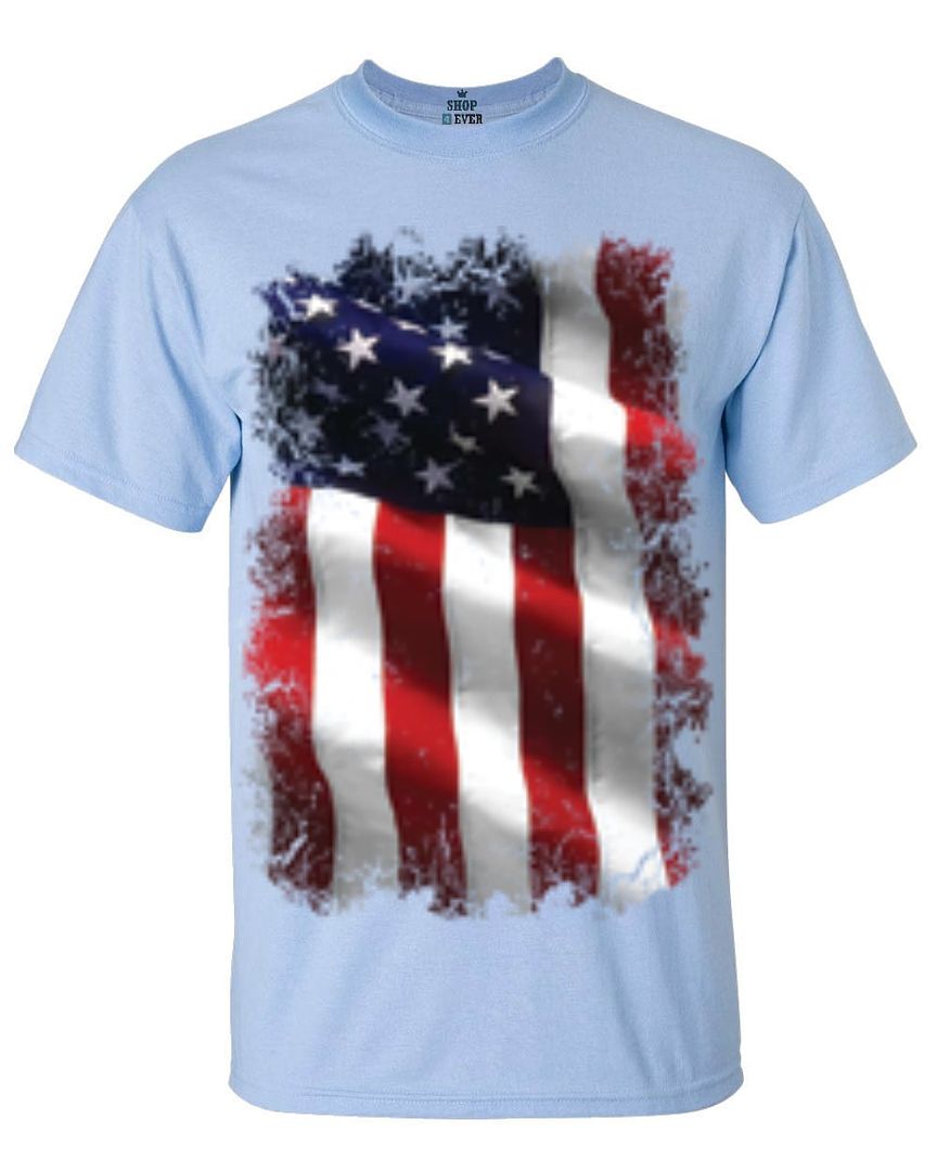 Large American Flag Patriotic T-shirt 4th of July USA Flag Shirts | eBay