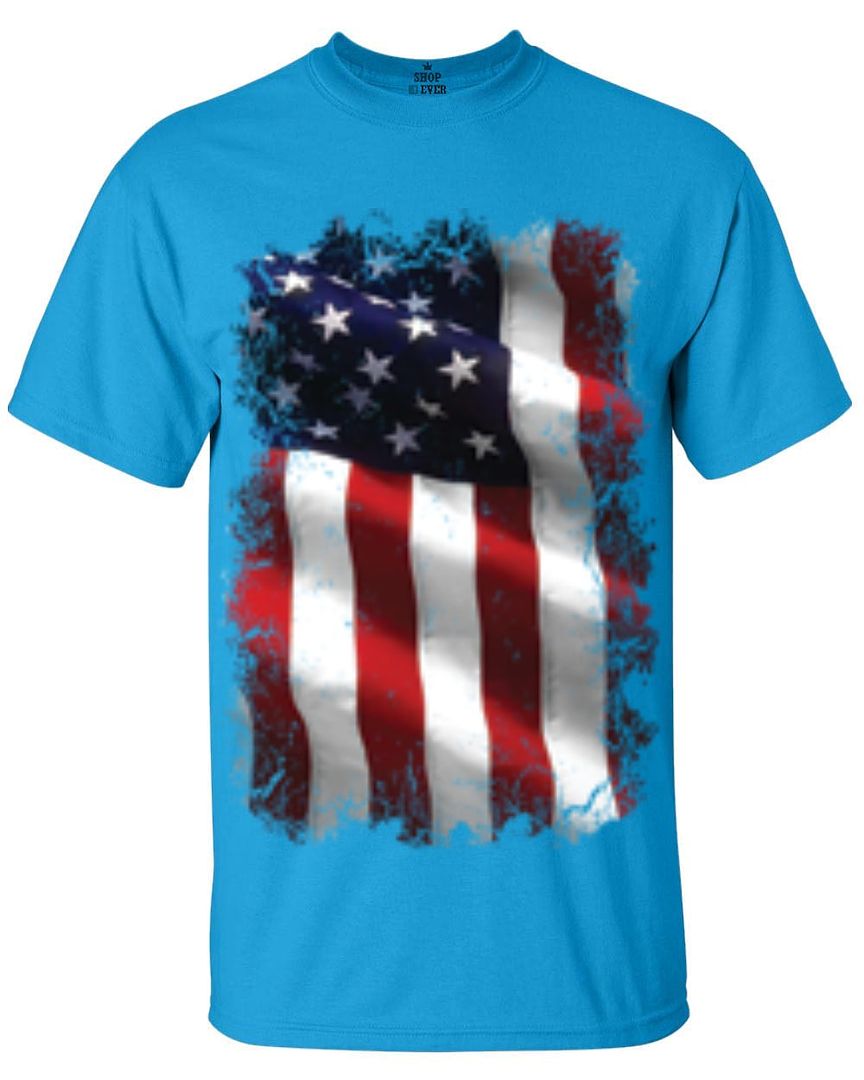 Large American Flag Patriotic T-shirt 4th of July USA Flag Shirts | eBay