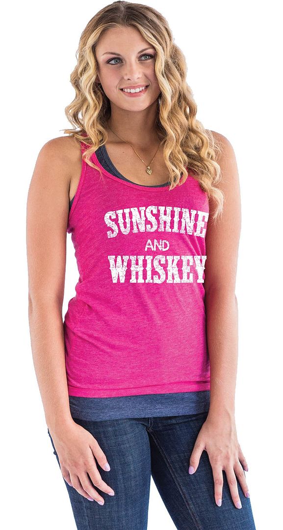 Sunshine And Whiskey Racerback Tank Top Country Girl Music Southern Tee ...