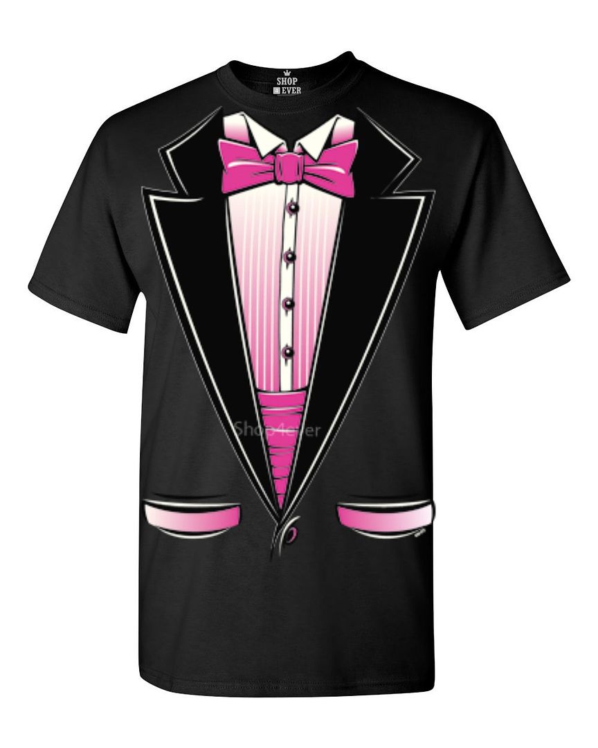 Neon Pink Tuxedo T-shirt Humor Wedding Party Funny Tux Shirts | eBay