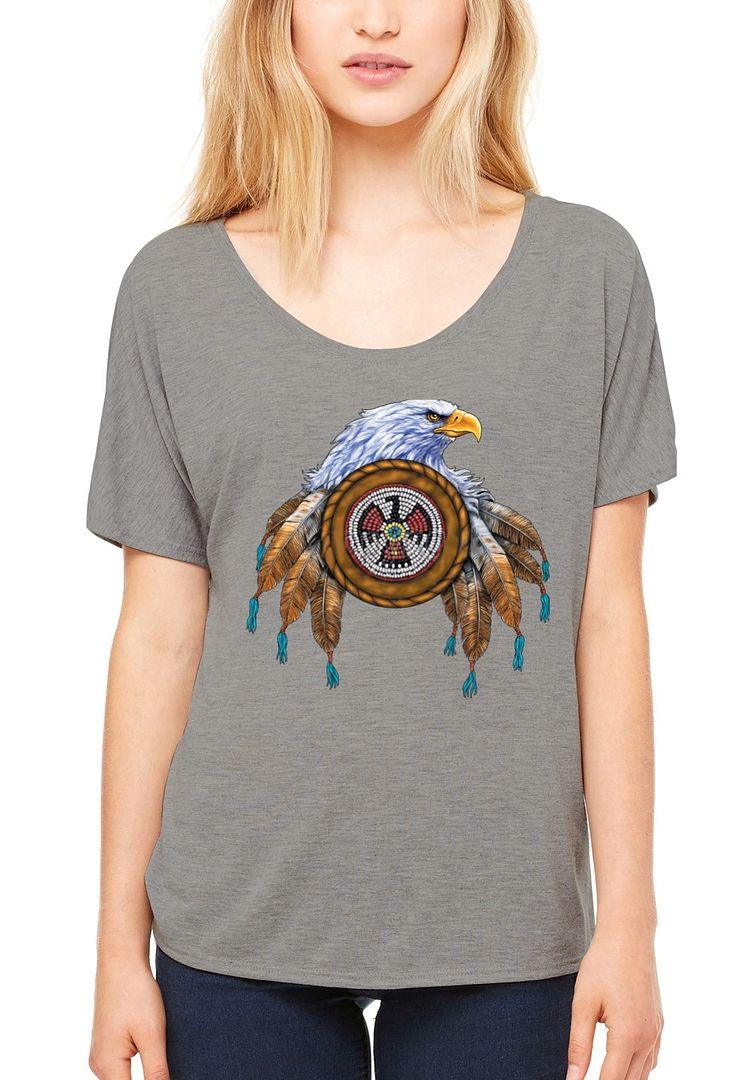 Eagle Dream Catcher Women`s Slouchy T-shirt Native American Indian ...