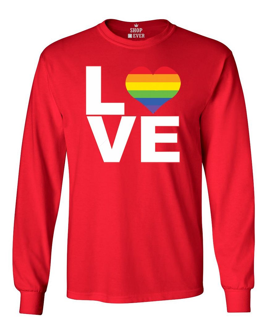 Love Heart Rainbow Long Sleeve Gay Pride Equal Rights LGBTQ Shirts | eBay