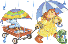 rainy day animated photo: Rainy Day Alphabet Rain Teddy Girl alpha animated gif C.gif