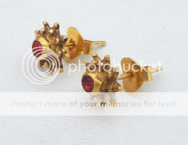 ANCIENT BELLYDANCE ETHNIC TRIBAL 18 CT OLD GOLD EARRING  