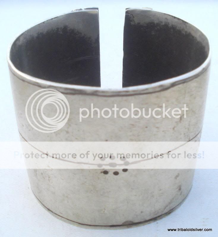   ANTIQUE ETHNIC TRIBAL OLD SILVER CUFF BRACELET BANGLE RAJASTHAN INDIA