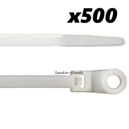 ACT 7/" Medium Mounting Hole Zip Ties Clear 500 Pack Cable Holes ACT5000C x5