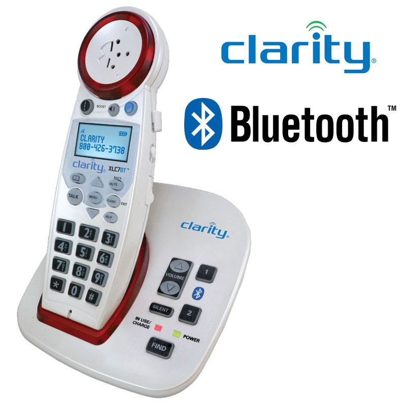 Clarity XLC7BT 59364.001 Loud Amplified 2 Cordless Phones Bluetooth Connect Cell